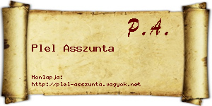 Plel Asszunta névjegykártya